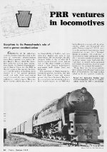 "PRR Ventures In Locomotives," Page 14, 1949